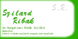 szilard ribak business card
